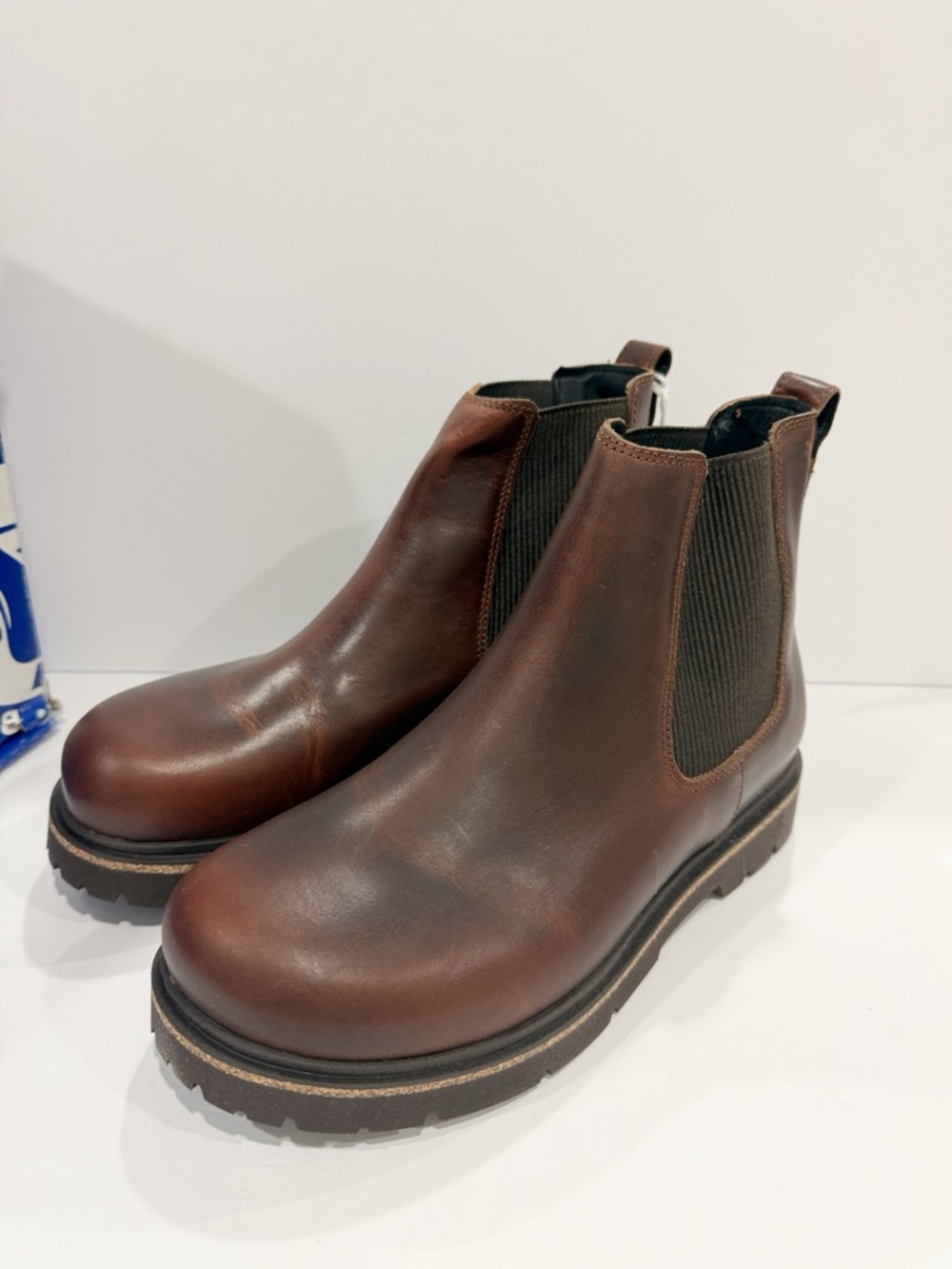 Birkenstock Highwood Slip-On Leather Unisex Chelsea Boots - Chocolate - Picture 6 of 10